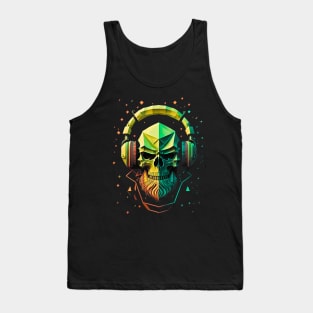 DJ Skull Listening Music Tank Top